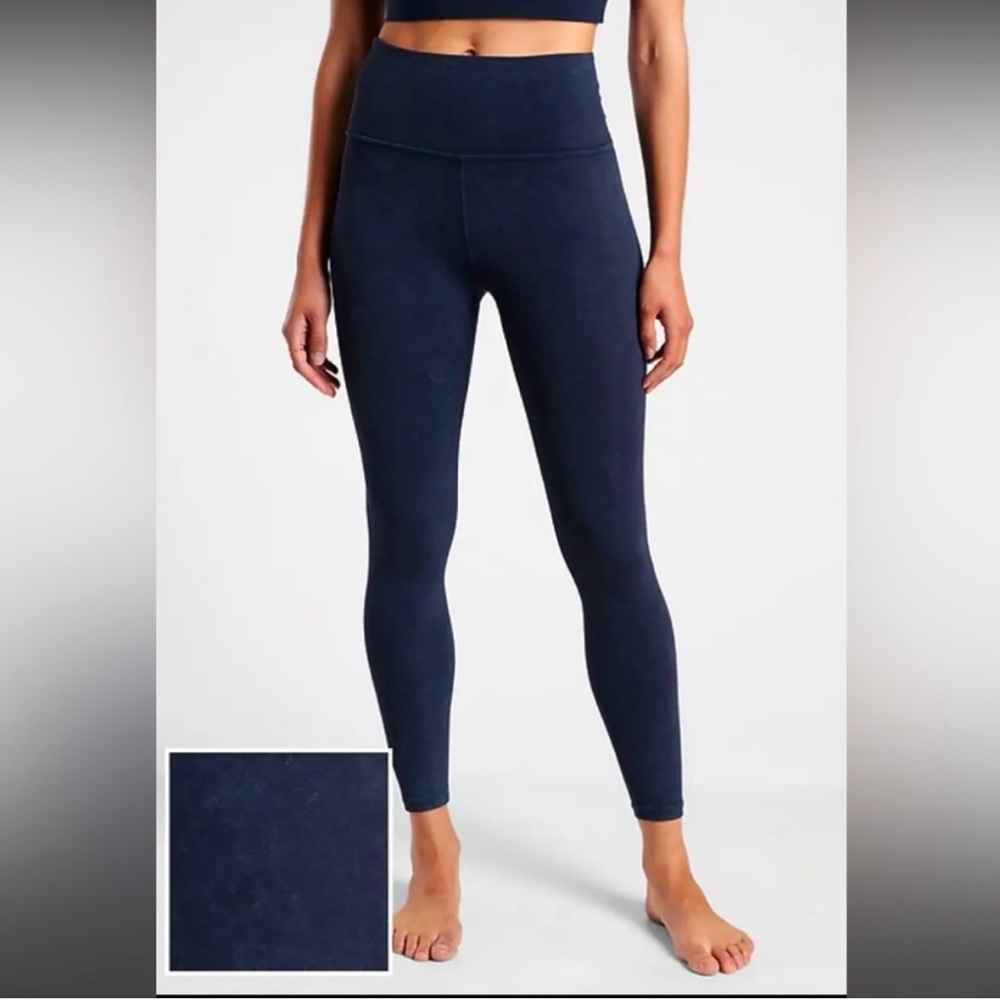 Athleta Elation Garment Dye 7/8 Tight - Navy - 1X plus size leggings blue denim